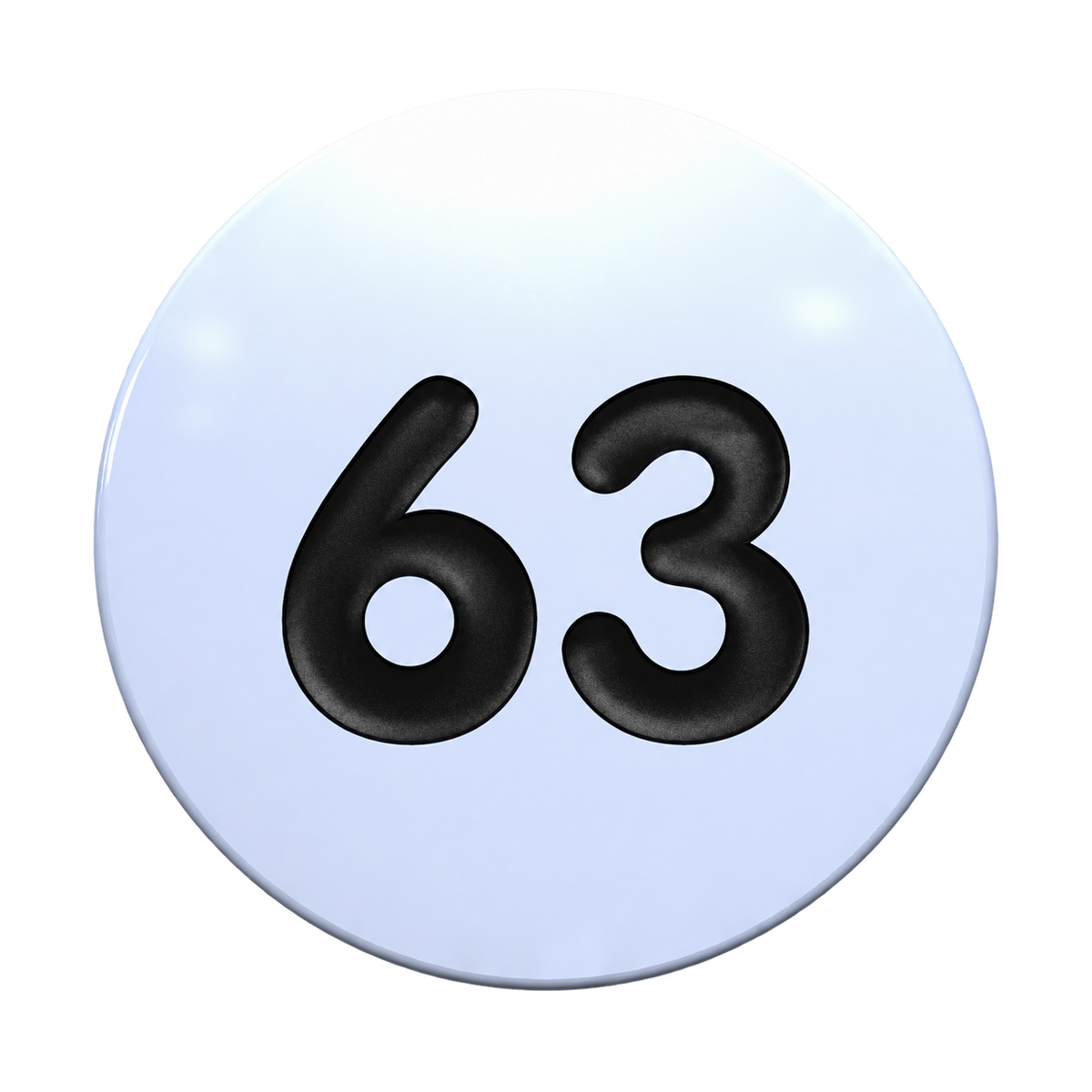 Locker Number Plate - White Plastic with Black Text