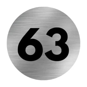 Locker Number Plate - Stainless Steel with Black Text
